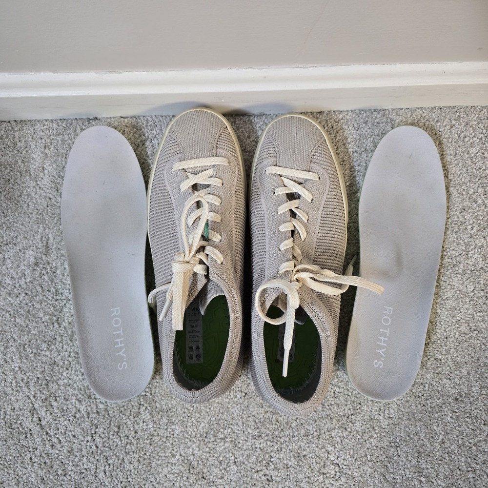 Rothy's The‎ Lace Up Gray Sneakers Shoes Size 10 - Picture 7 of 8